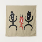 Tenture Danseurs tribaux africains abstraits (Devant)