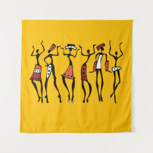 Tenture Danseuse dans le style ethnique traditionnel sans