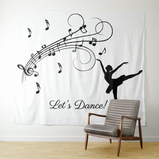 Tenture Danseuse de ballet dansant sur la musique Ajouter (En situation (horizontale))