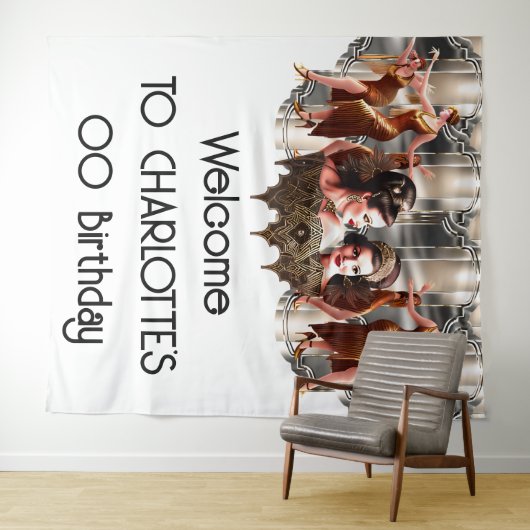 Tenture Danseuses à flapper Gatsby dans les années 1920 (En situation (horizontale))