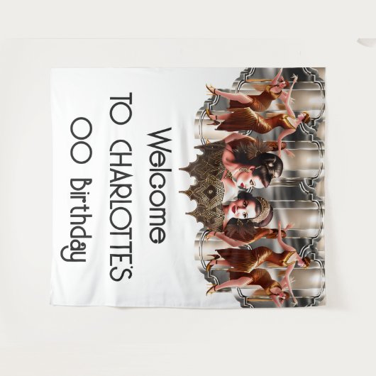 Tenture Danseuses à flapper Gatsby dans les années 1920 (Devant (Horizontal))