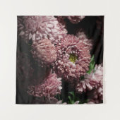 Tenture Dark Moody Botanicals : Asters roses (Devant (Horizontal))
