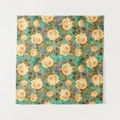 Tenture dark texture pattern with seamless floral rose flo (Devant (Horizontal))