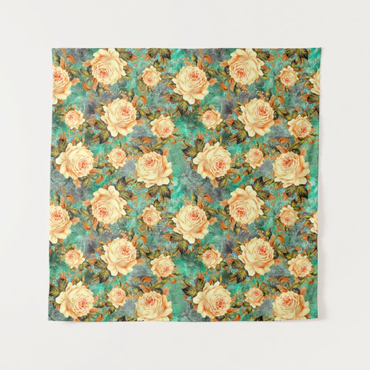 Tenture dark texture pattern with seamless floral rose flo (Devant)