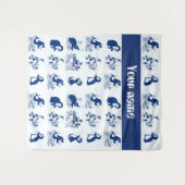 Tenture Dauphin, baleines et pingouins (Devant (Horizontal))