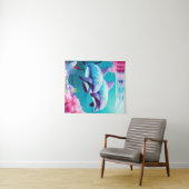 Tenture Dauphins Whimsical et floral sous-marin (En situation (horizontale))