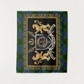 Tenture Davidson Clan Badge & Motto avec Lions (Devant)