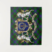 Tenture Davidson Clan Badge & Unicorns avec Tartan (Devant)