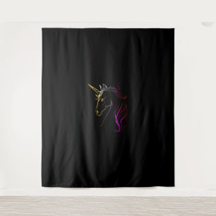 Tenture Débardeur magique de la tête de licorne colorée