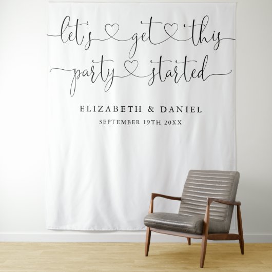 Tenture Début de la fête Cardiaque Script Mariage Photo fo (En situation)
