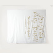 Tenture Début de la partie Gold Script Photo Booth Backdro (Devant (Horizontal))