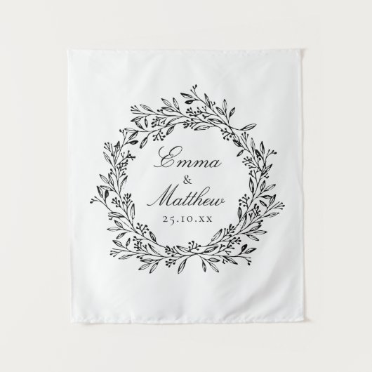 Tenture Décal Mariage de la couronne végétale de Whimsical (Devant)