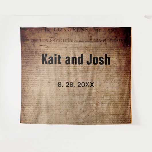 Tenture Déclaration d'indépendance 📜 Historique 1776 (Devant (Horizontal))