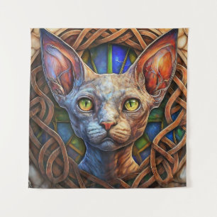 Tenture Décor Art Décor Céleste Elfe Sphynx Chat