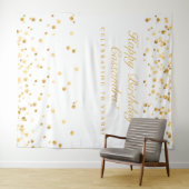 Tenture Décor d'anniversaire 70 ans, Photobooth blanc et o (En situation (horizontale))