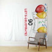 Tenture Décor de ballons pour 90e anniversaire, accessoire (En situation (horizontale))