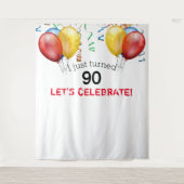Tenture Décor de ballons pour 90e anniversaire, accessoire (Devant)