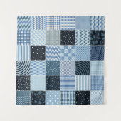 Tenture Décor de courtepointe, patchwork géométrique, tons (Devant (Horizontal))