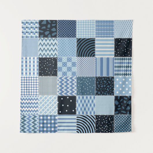 Tenture Décor de courtepointe, patchwork géométrique, tons (Devant)