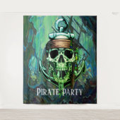 Tenture Décor de crâne de bateau de Pirate Party (Devant)