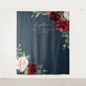 Tenture Décor de douche de mariage bordeaux marine Toile d (Devant)