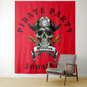 Tenture Décor de fête avec crâne de pirate fantomatique (En situation)