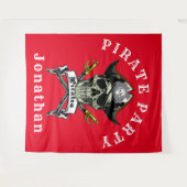 Tenture Décor de fête Crâne de Pirate (Devant (Horizontal))