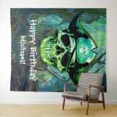 Tenture Décor de fête d'anniversaire Crâne de pirate Capit (En situation (horizontale))