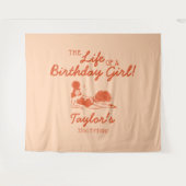 Tenture Décor de fête d'anniversaire de fille (Devant (Horizontal))