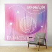 Tenture Décor de fête de bachelorette rétro Groovy 70s Ros (En situation (horizontale))