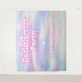 Tenture Décor de fête de bachelorette rétro Groovy Rose (Devant)