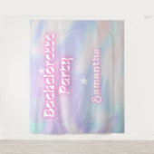 Tenture Décor de fête de bachelorette rétro Groovy Rose (Devant)