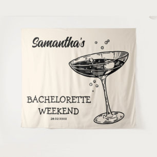 Tenture Décor de fête de bachelorette rétro moderne Cockta