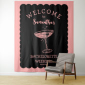 Tenture Décor de fête de bachelorette rose côtier pour coc (En situation)