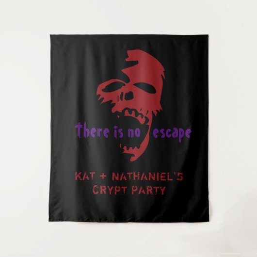 Tenture Décor de fête de thème d'Halloween crâne rouge d'h (Devant)