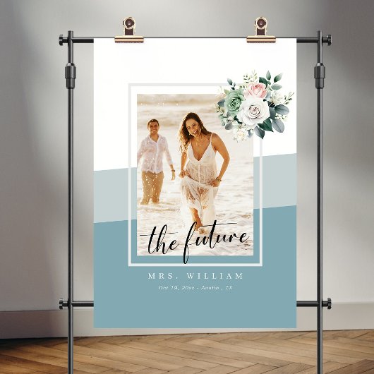 Tenture Décor de Fête des mariées géométrique bleu-duché m