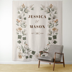 Tenture Décor de fond Boho Folk Mariage moderne