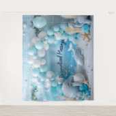 Tenture Décor de fond d'arche de ballons baleine océan (Devant)