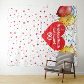 Tenture Décor de fond de ballons d'anniversaire 60 ans Acc (En situation (horizontale))