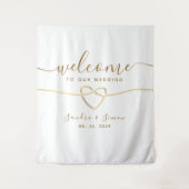 Tenture Décor de fond de bienvenue de mariage simple  (Devant)