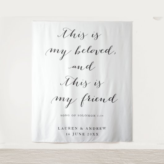 Tenture Décor de fond de cérémonie de mariage des Écriture (Devant)