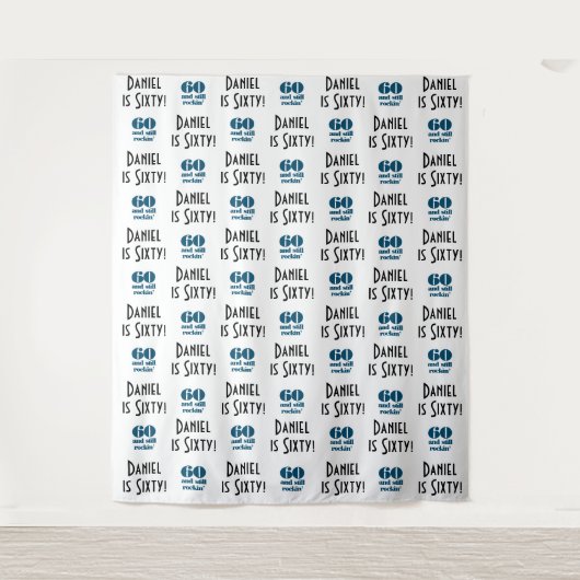 Tenture Décor de fond de fête pour 60e anniversaire | Répé (Devant)