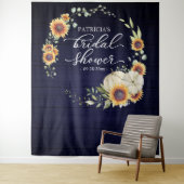 Tenture Décor de fond de mariage avec tournesols verts aut (En situation)