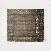 Tenture Décor de fond de mariage d'hiver en bois de grange (Devant (Horizontal))