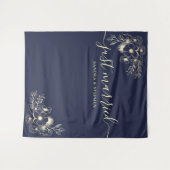 Tenture Décor de fond de mariage 'Just Married' (Devant (Horizontal))