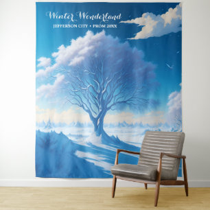 Tenture Décor de fond de thème de bal hivernal merveilleux