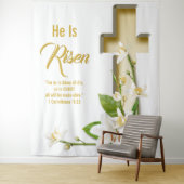 Tenture Décor de fond d'église de Pâques Écriture croix de (En situation)