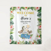 Tenture Décor de fond pour Baby Shower Garçon | Ami Safari (Devant)