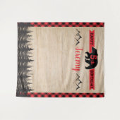 Tenture Décor de fond pour fête d'anniversaire de bûcheron (Devant (Horizontal))