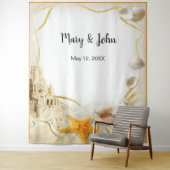 Tenture Décor de fond pour photo de mariage avec un châtea (En situation)